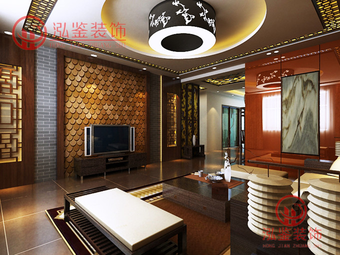 中式風(fēng)格客廳背景墻設(shè)計